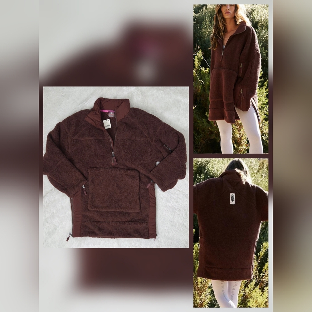 Free People Viewpoint Midi Fleece Bitter Chocolate